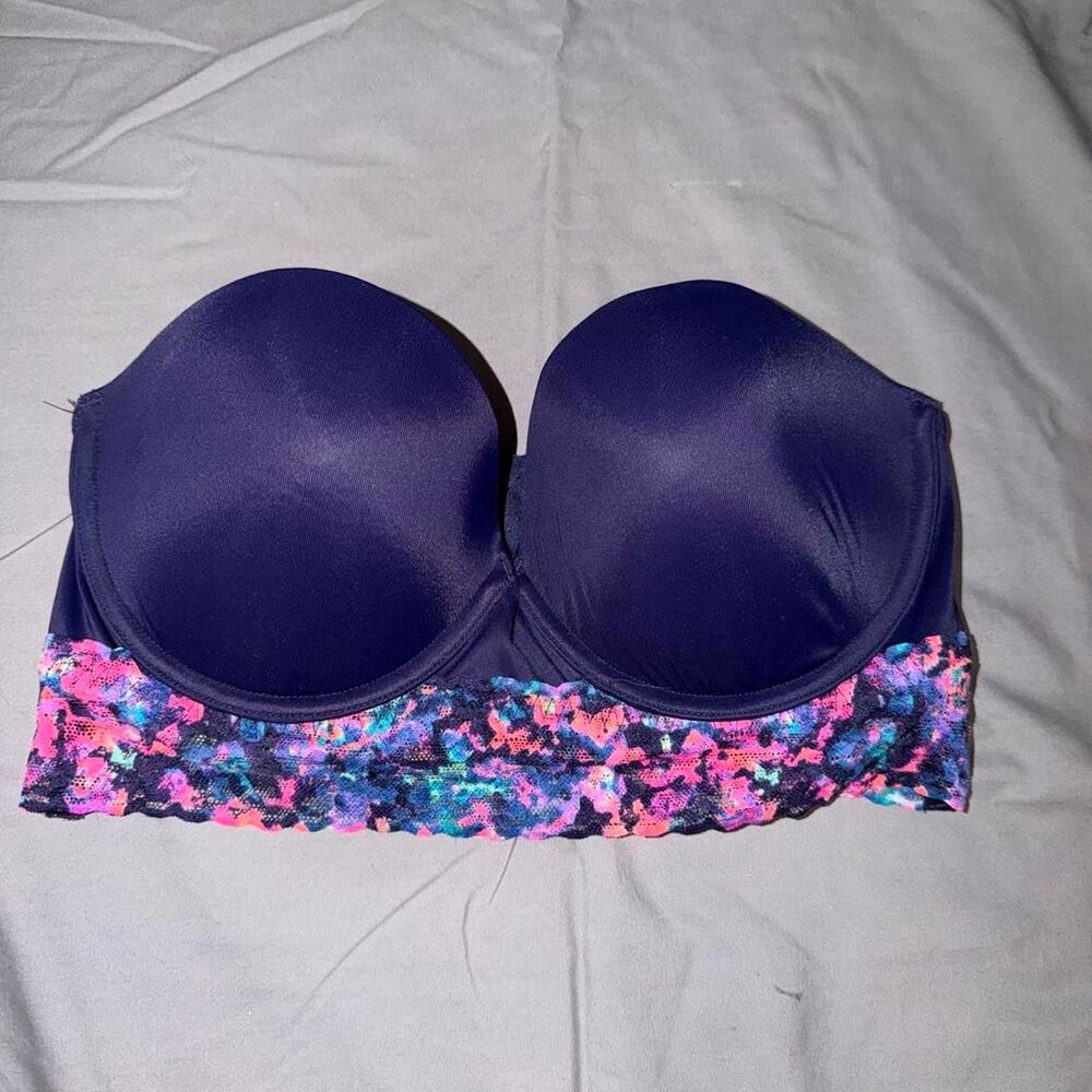 Victoria-s-secret Women's Purple and Navy Bra